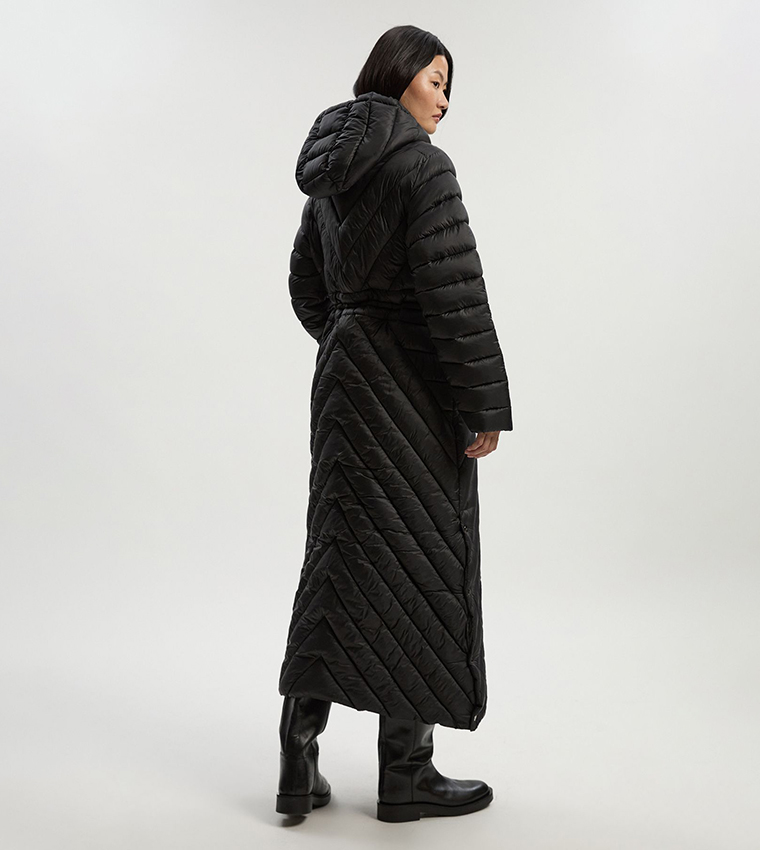 Buy Karen Millen Petite Lightweight Packable Padded Maxi Coat In