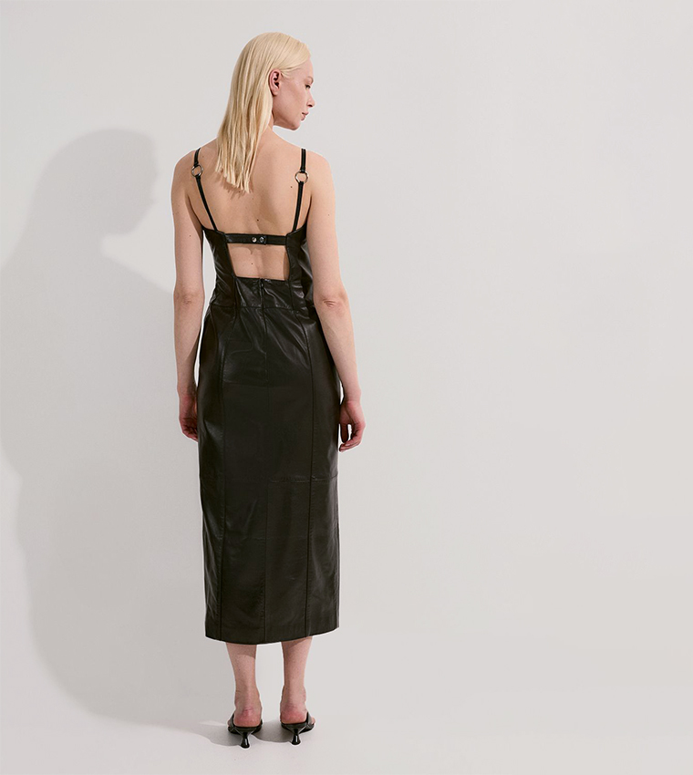 Buy Karen Millen Leather Strappy Corset Maxi Dress In Black | 6thstreet Qatar Buy Karen Millen Leather Strappy Corset Maxi Dress In Black | 6thstreet Qatar