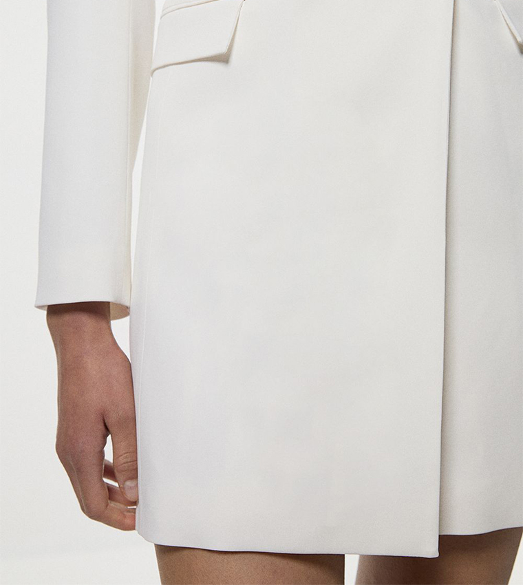 Polished Double Breasted Sinch Detail Mini Blazer Dress