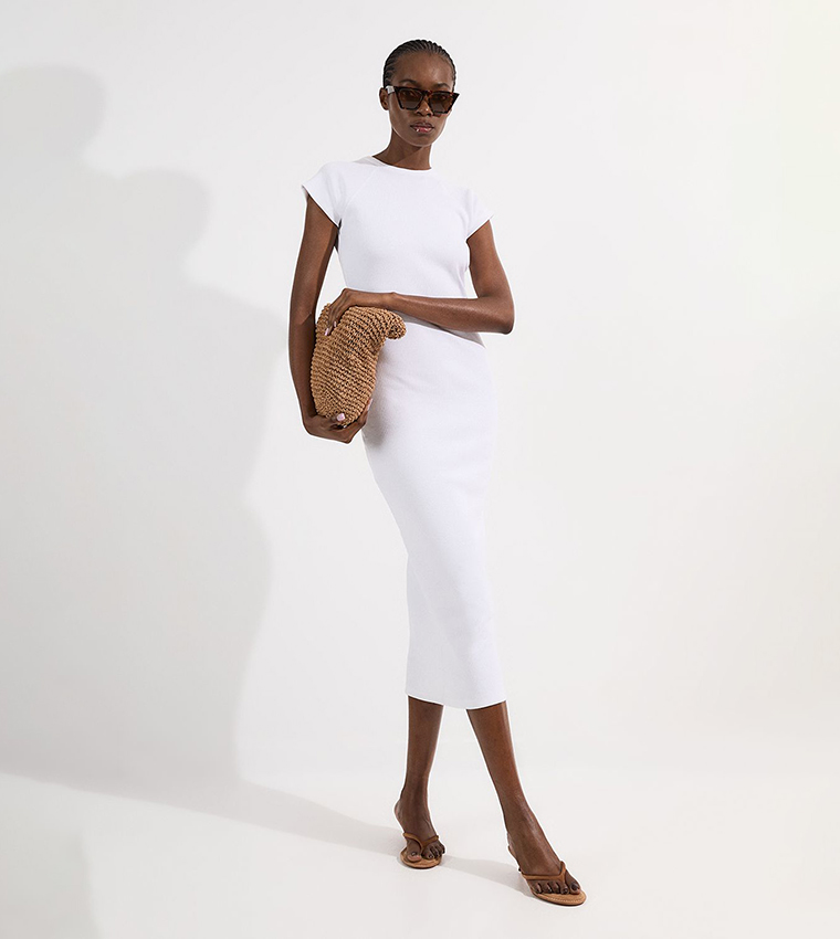 Petite Compact Jersey Cap Sleeves Maxi Dress