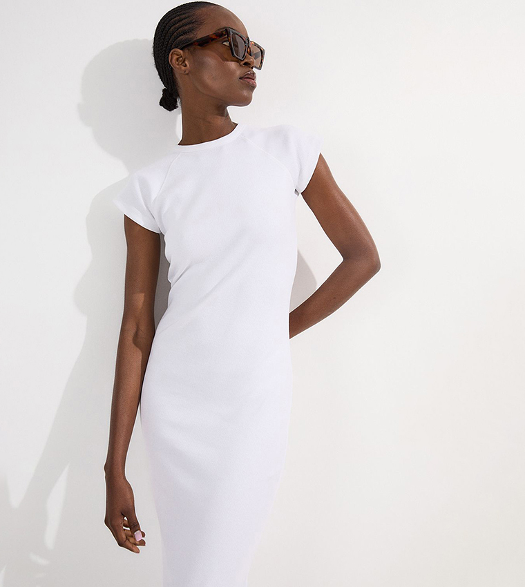 Petite Compact Jersey Cap Sleeves Maxi Dress