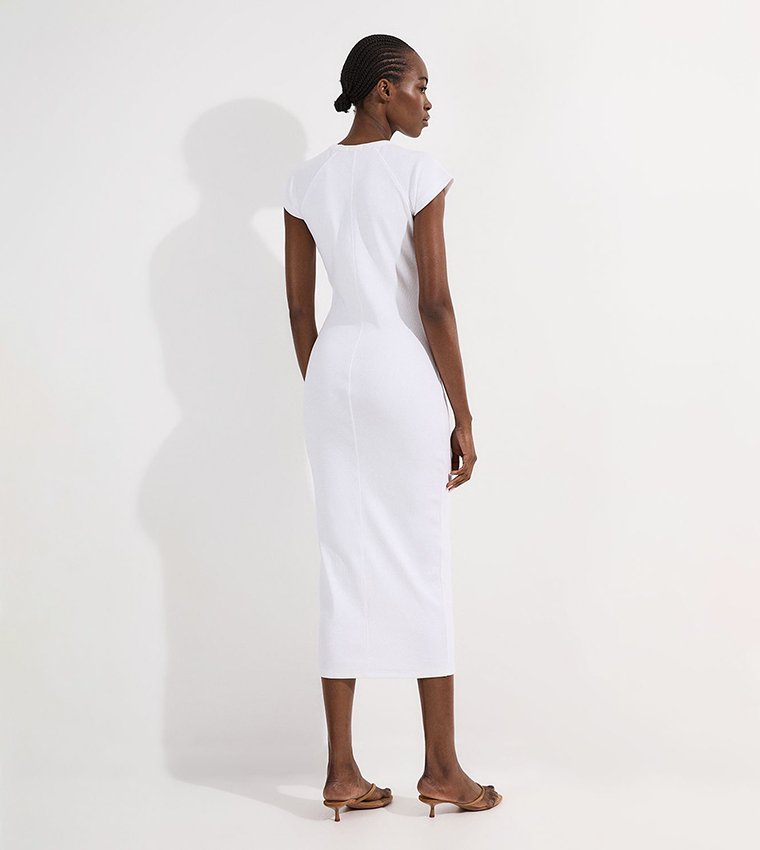 Petite Compact Jersey Cap Sleeves Maxi Dress