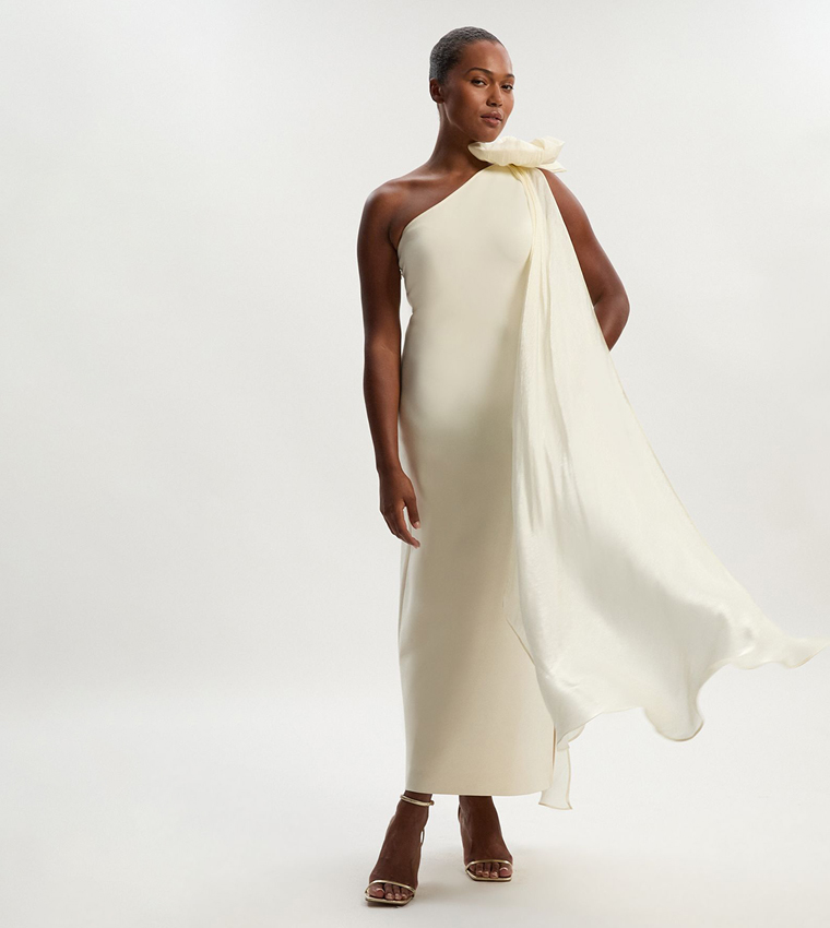 Curve Bandage Sleeves Detail Maxi Dress