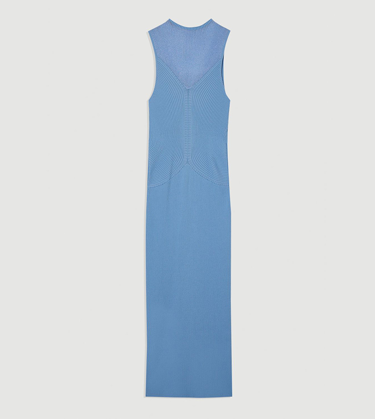 Sheer Yolk Knitted Midi Dress