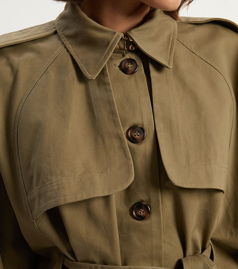 Cape Detail Trench Coat