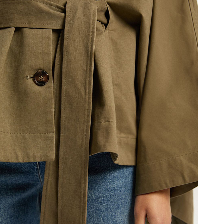 Cape Detail Trench Coat