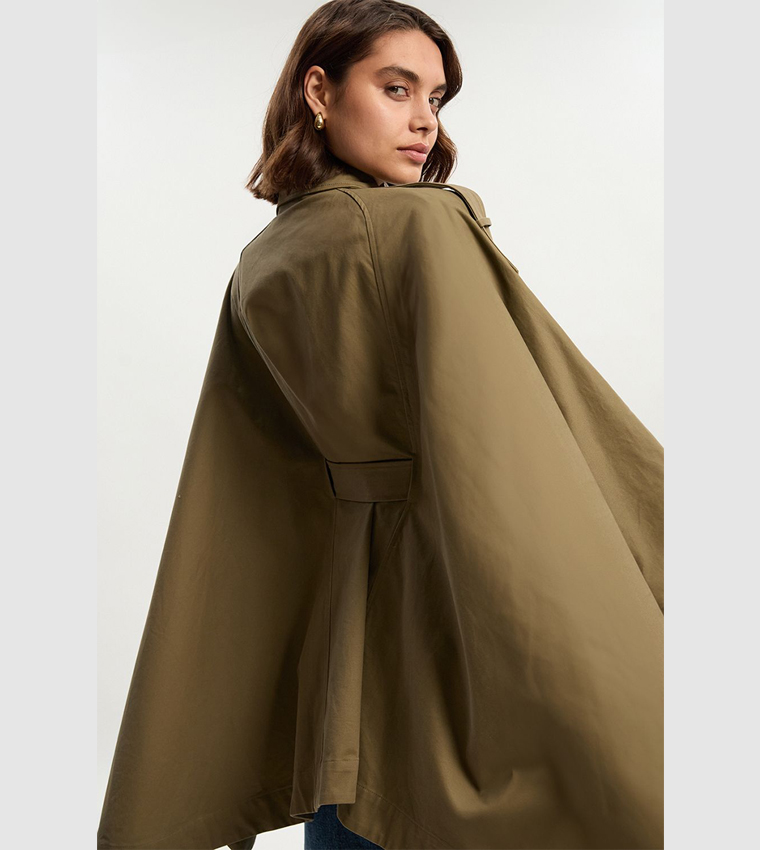 Cape Detail Trench Coat