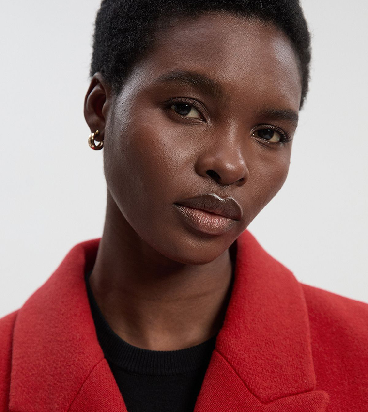 Wool Double Breasted Belted Coat