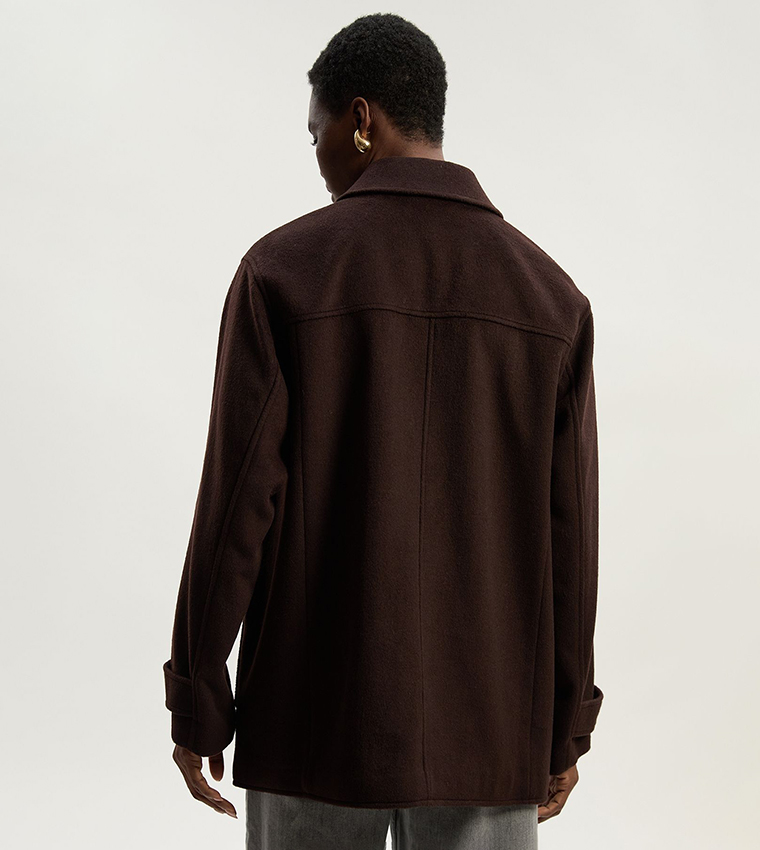 Brushed Wool Patch Pocket Coat