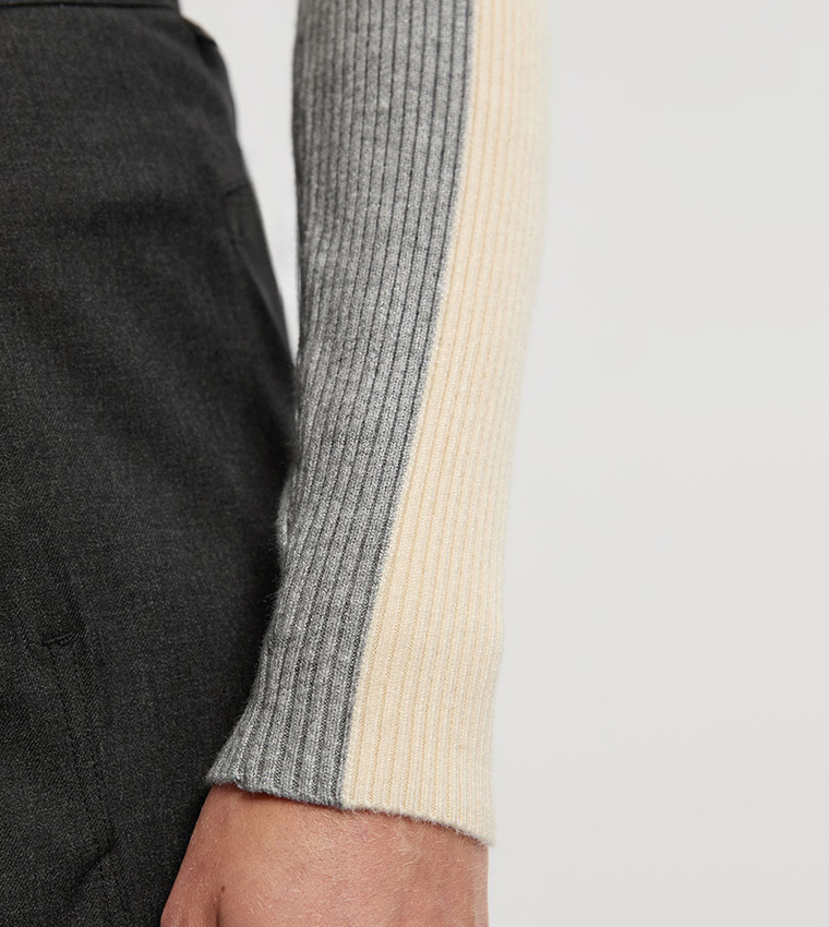 Soft Ribbed Wrap Front V-Neck Sweater