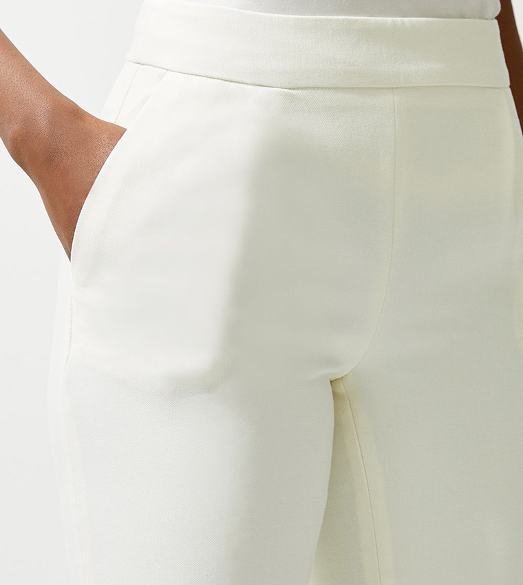 Petite Compact Stretch Essential Tailored High Waist Slim Fit Trousers