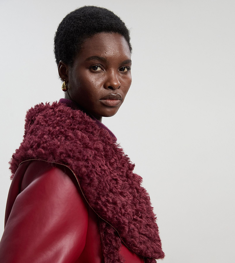 Faux Fur Pocket Detail Coat