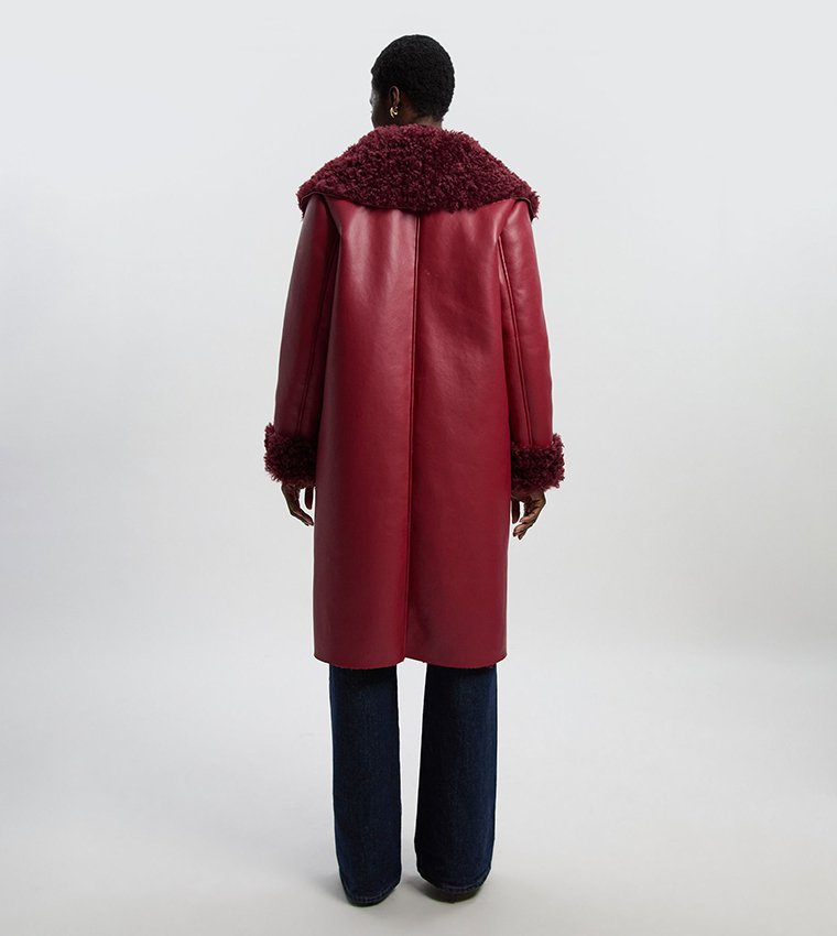 Faux Fur Pocket Detail Coat