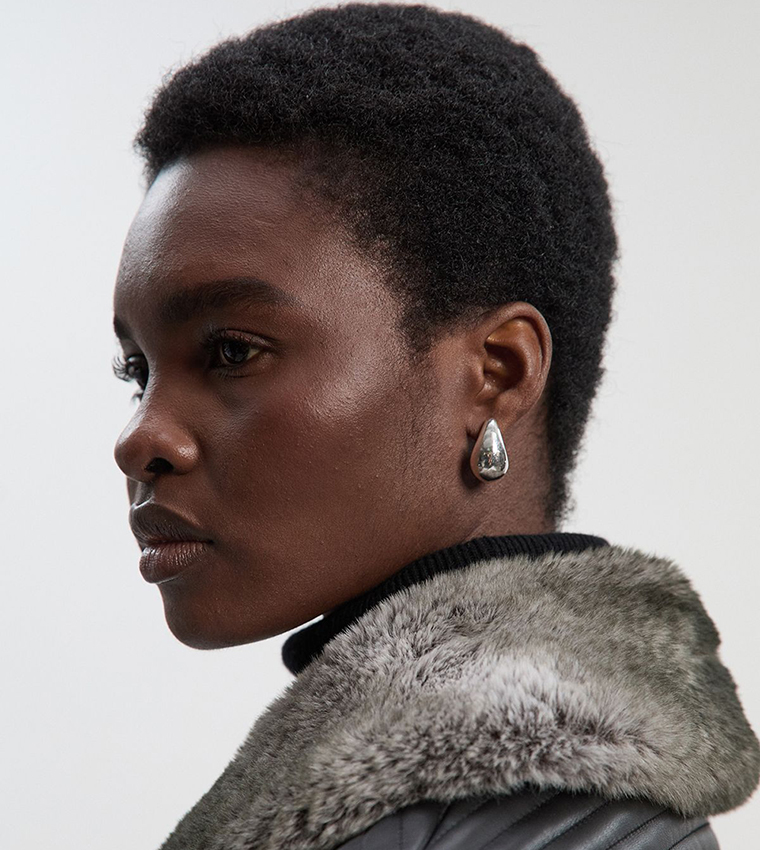 Buy Karen Millen Petite Faux Fur Faux Leather Panelled Biker - Main Image