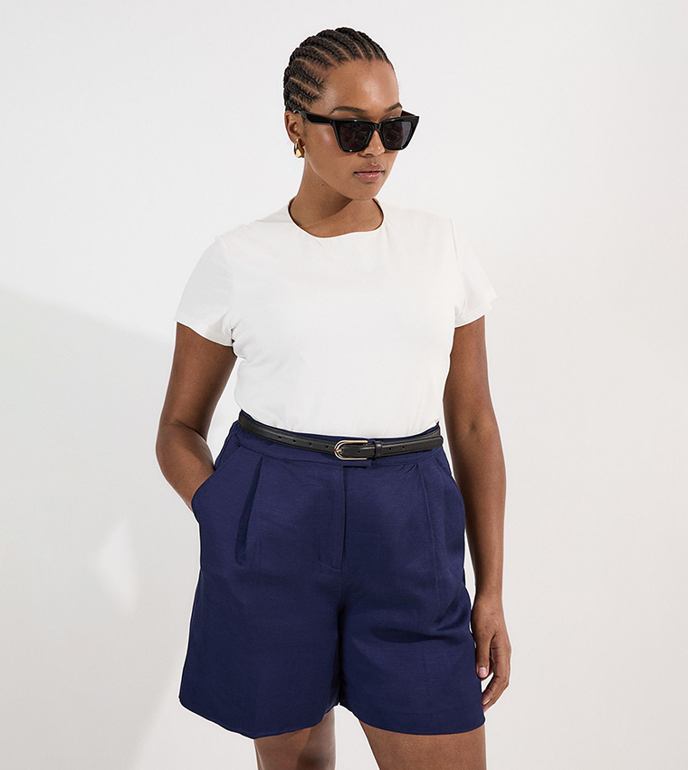 Curve Stretch Cotton Short Sleeves Jersey T-Shirt