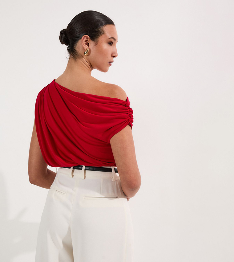 Jersey Crepe Asymmetric Bodysuit