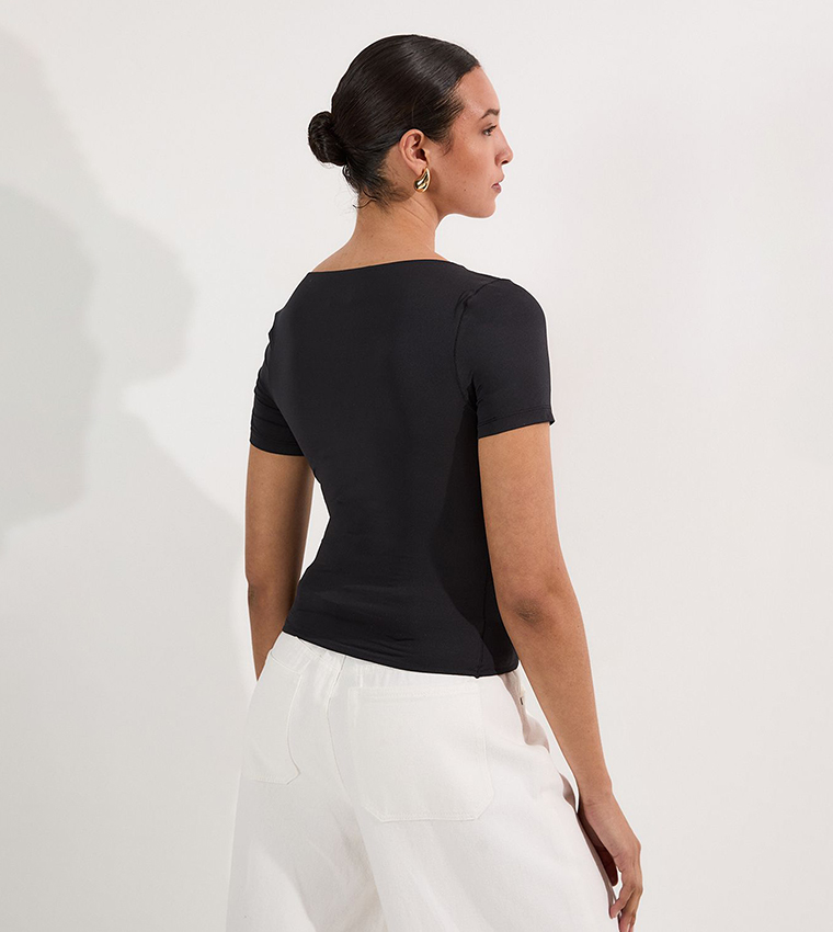 Contour Jersey Short Sleeves Scoop Neck Top