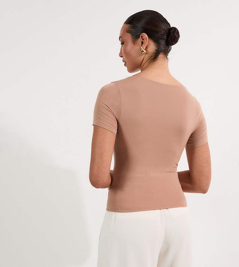 Contour Jersey Short Sleeves Scoop Neck Top