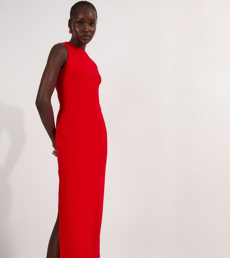 Ponte Crew Neck Midi Dress