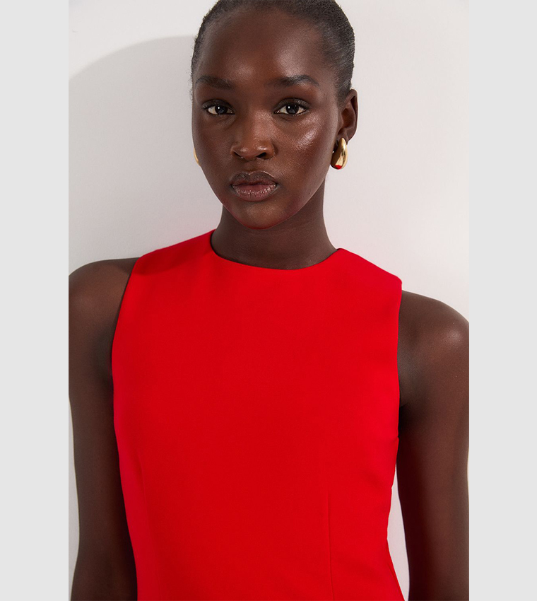 Ponte Crew Neck Midi Dress
