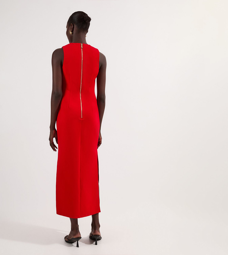Ponte Crew Neck Midi Dress