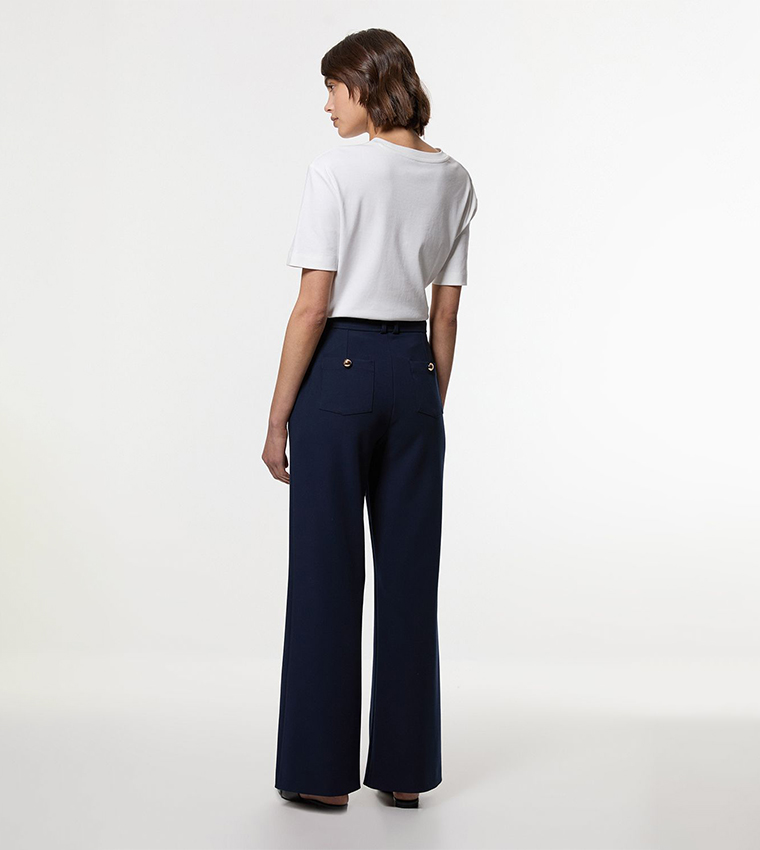 Compact Stretch Kick Flared Trousers