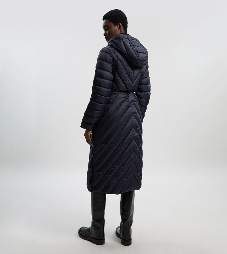 Buy Karen Millen Petite Quilted Hooded Packable Coat In Red