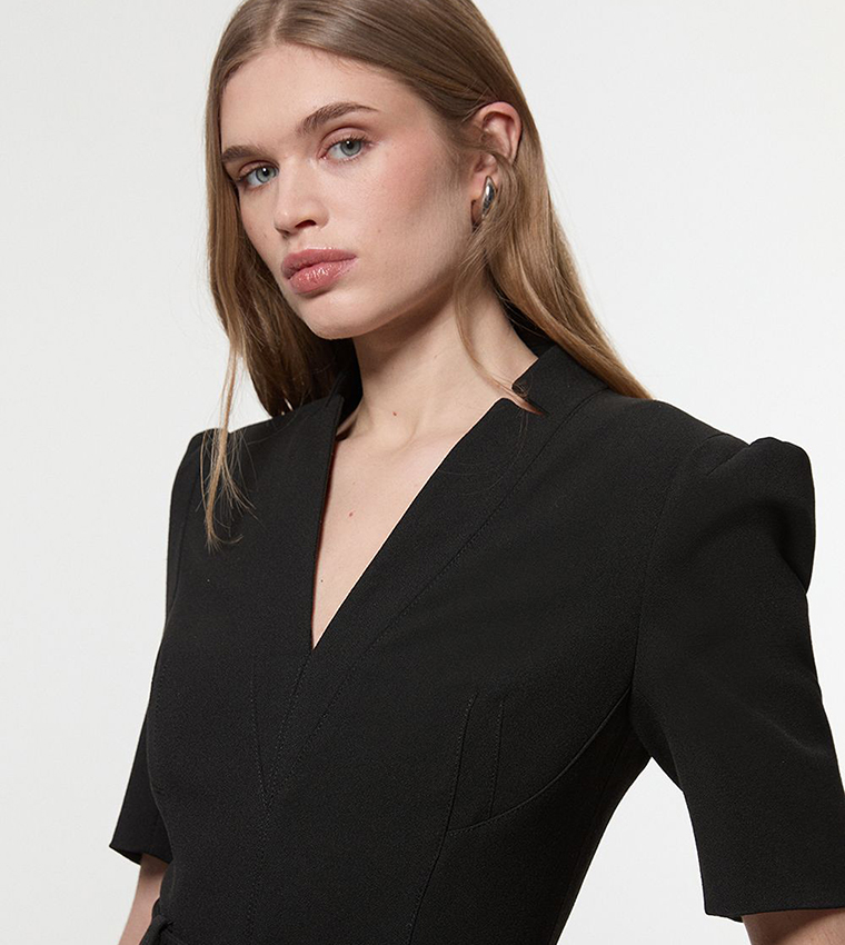 Tall Structured Crepe Forever Belted Jumpsuit