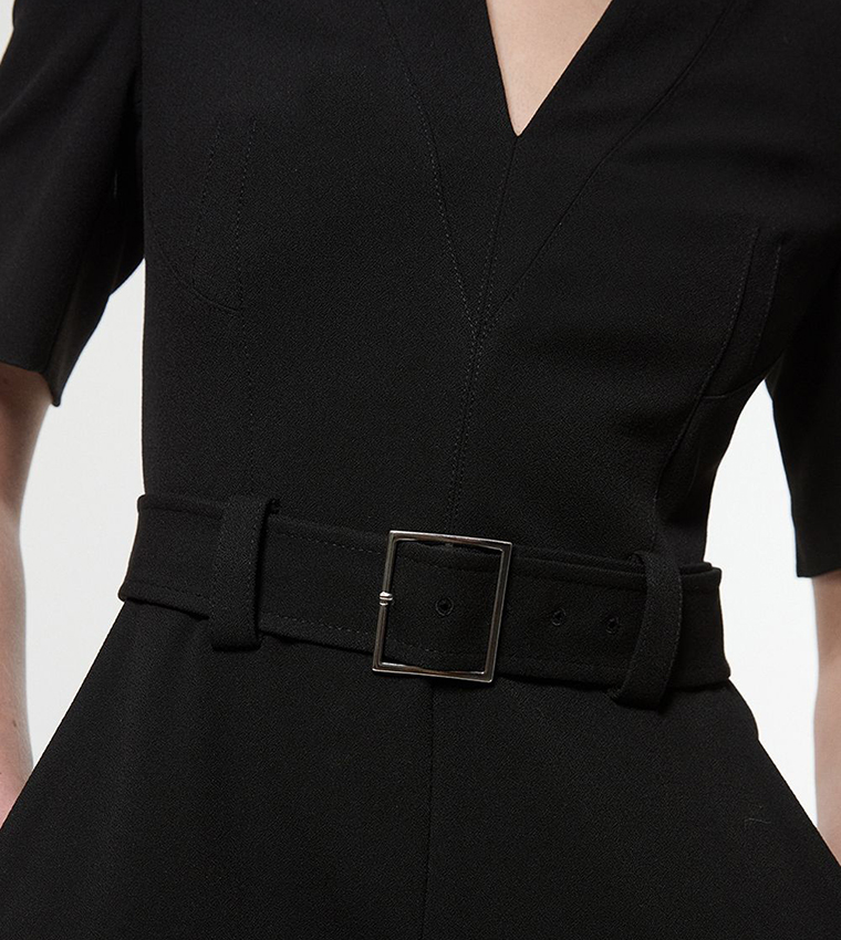 Tall Structured Crepe Forever Belted Jumpsuit