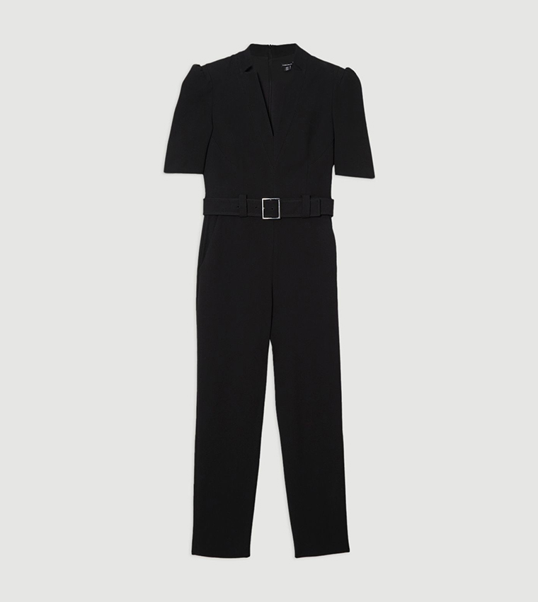 Tall Structured Crepe Forever Belted Jumpsuit
