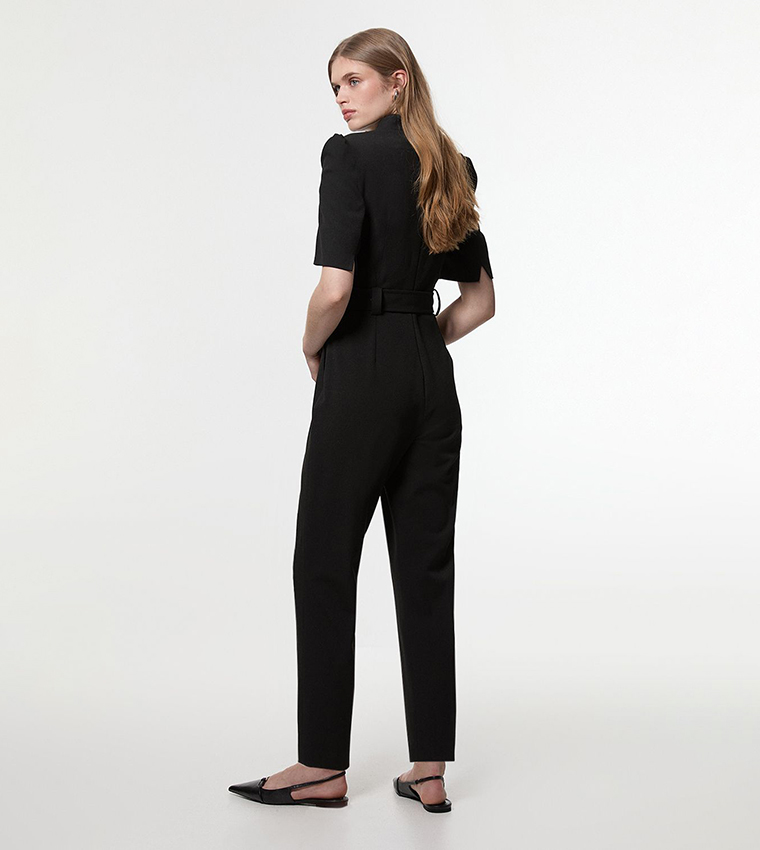 Tall Structured Crepe Forever Belted Jumpsuit