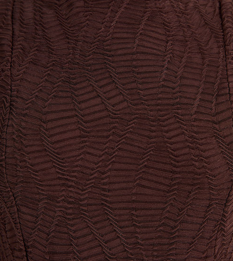 Textured Hanky Hem Short Sleeves Trim Detail Jersey Maxi Dress