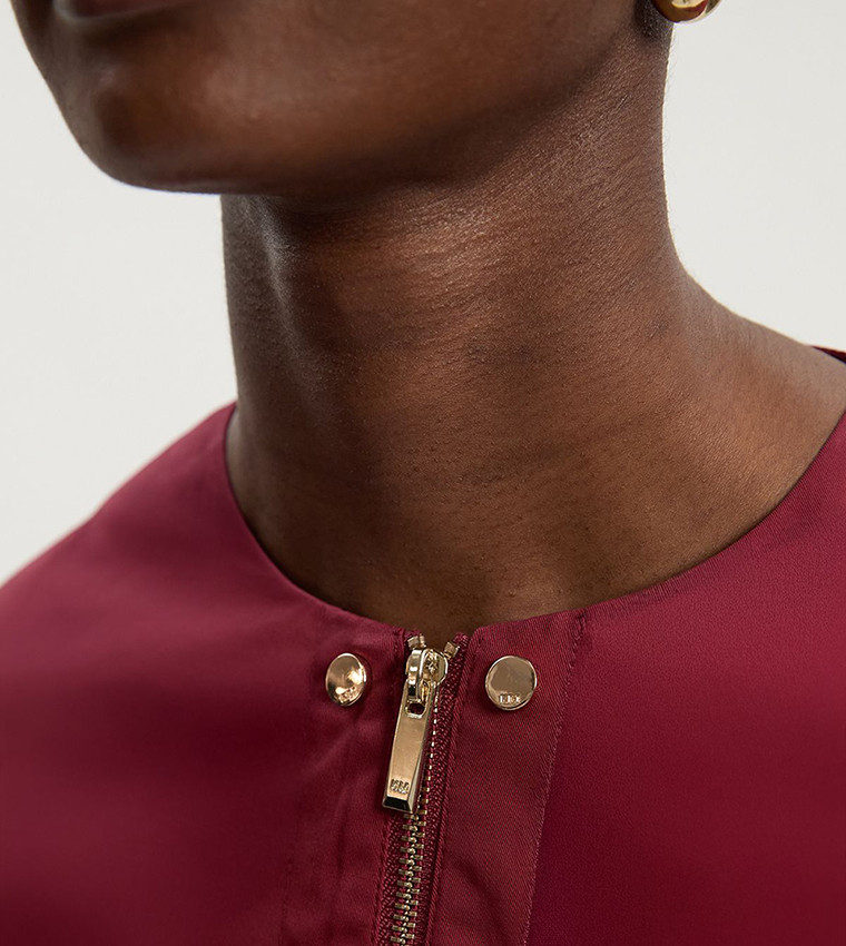 Faux Leather Tab Utility Midi Dress