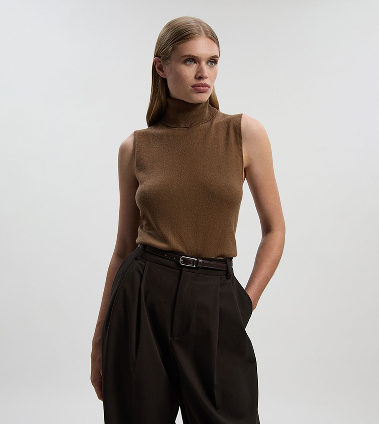 Cashmere Wool Blend Sleeveless Top