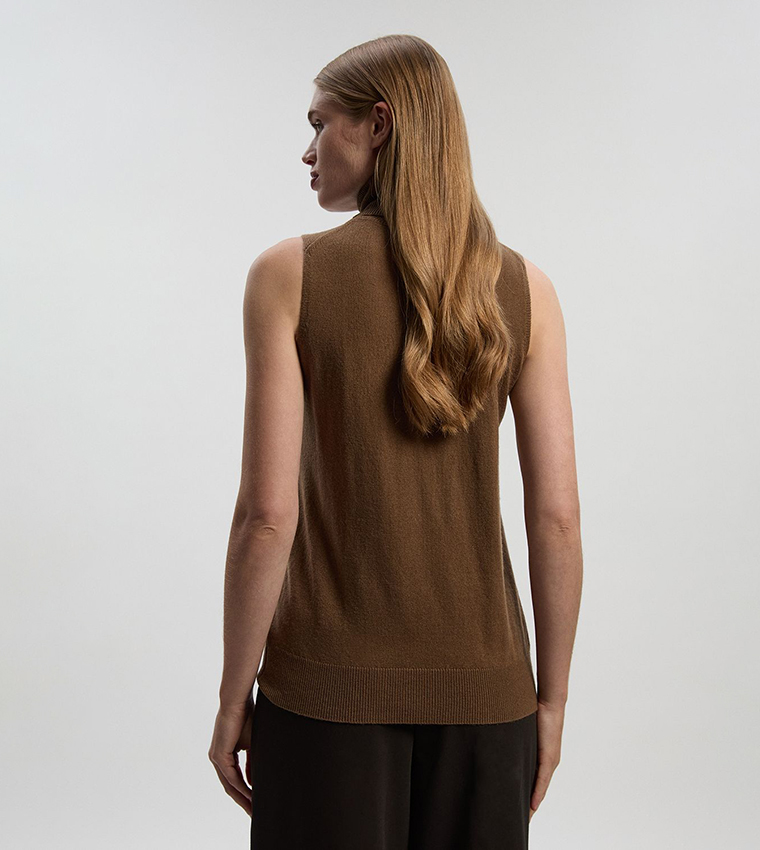 Cashmere Wool Blend Sleeveless Top