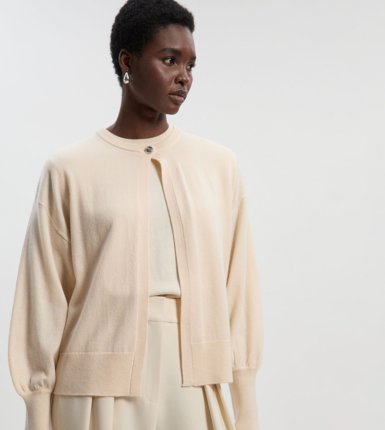 Cashmere Wool Blend Knit Cardigan