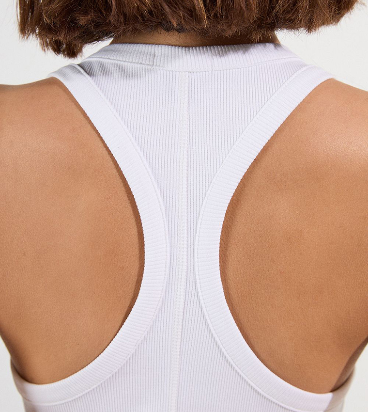 Compact Jersey Ribbed Racer Back Tank Top