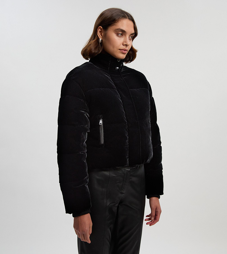 Velvet Short Puffer Jacket