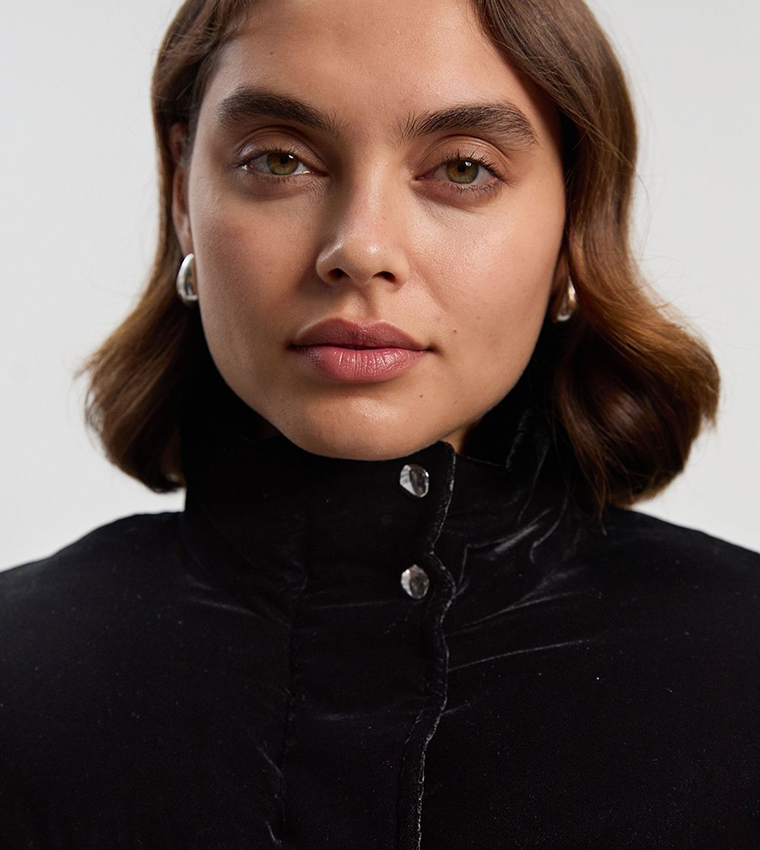 Velvet Short Puffer Jacket