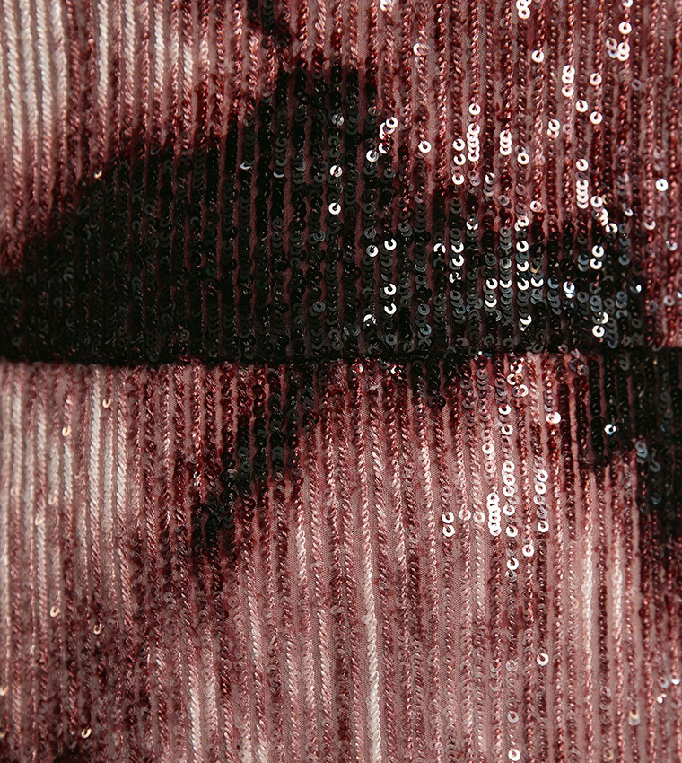 Petite Ombre Sequined Woven Midi Dress