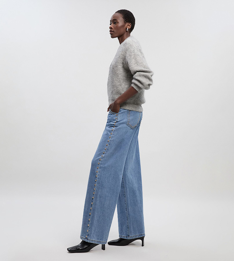 بنطلون جينز واسع 