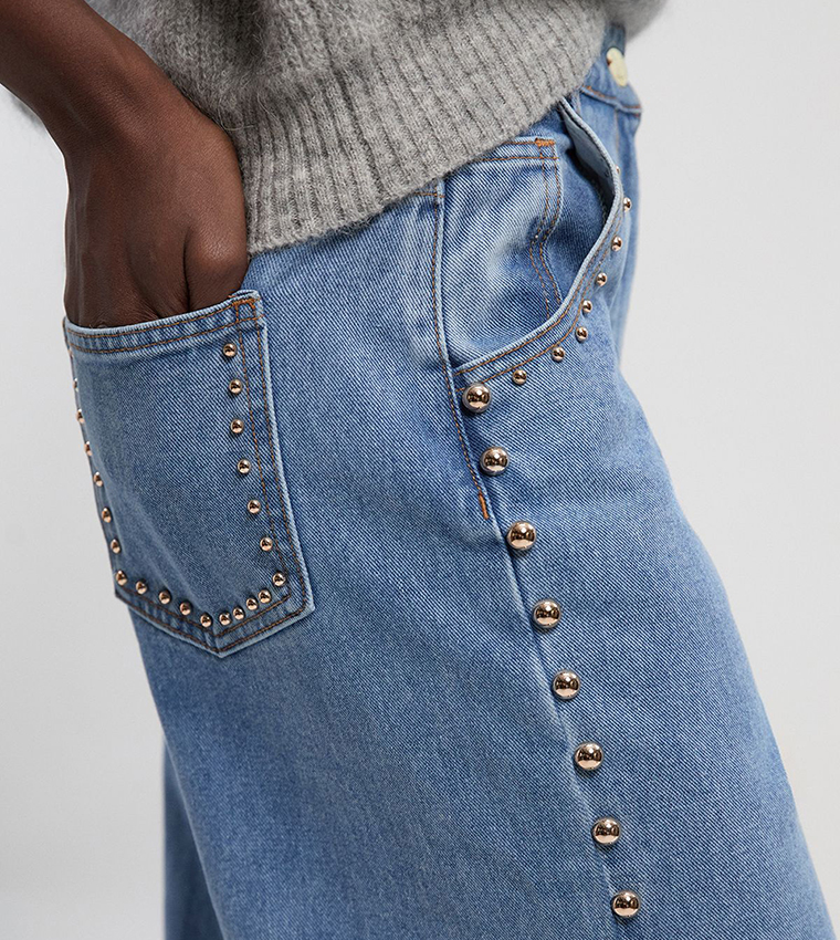 بنطلون جينز واسع 