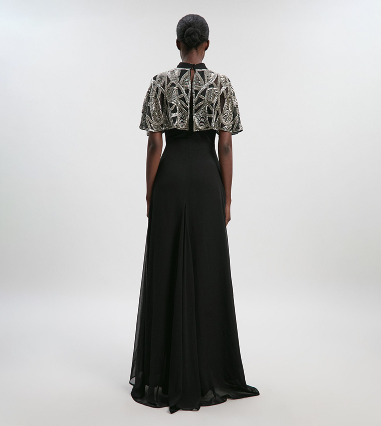 chinese dress ladies Karen Millen Crystal Embellished Halter Woven Maxi Dress