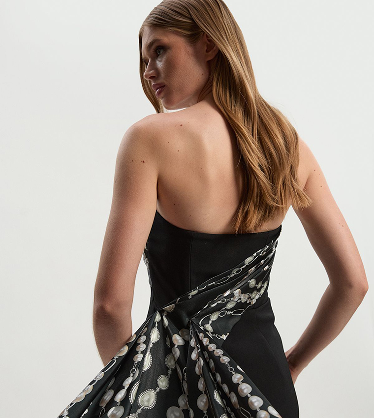 فستان ماكسي كورسيه ساتان للمقاسات الصغيرة  - مجموعة أرشيف 