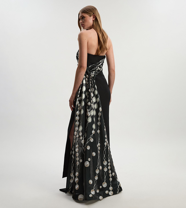 فستان ماكسي كورسيه ساتان للمقاسات الصغيرة  - مجموعة أرشيف 