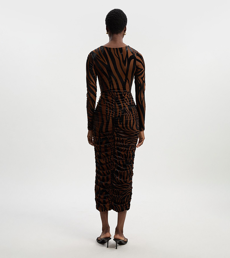 tiered ruffle dress midi Tie-Front Tiered Ruffle Midi Dress – Penelope The Label