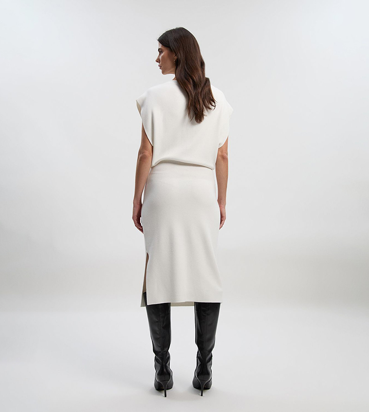 Placed Cornelli Knitted Pencil Midi Dress