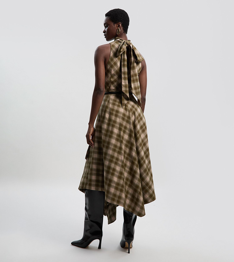 فستان ميدي بحزام للمقاسات الصغيرة 