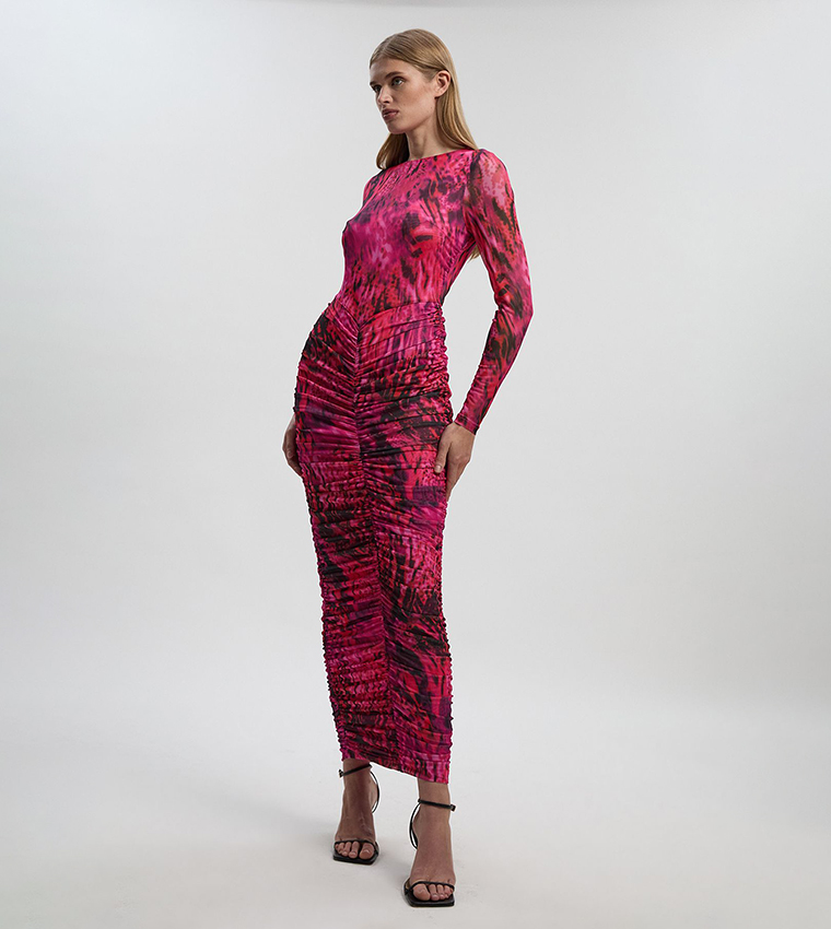open lace back dress Joe Browns Women's Ruched Front Button Through Collared Bodycon Mesh Midi  Dress Casual, Multi, 16 : Amazon.co.uk: Fashion