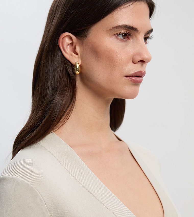 Figure Form PU Mix Tab Detail Pleated Knit Midi Dress